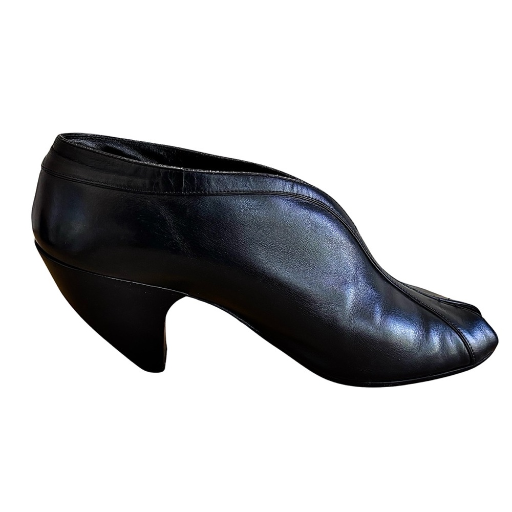 MARC JACOBS Black Leather Peep Toe Booties - Picture 9 of 14